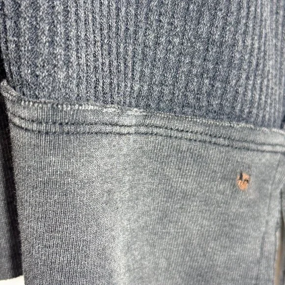 We The Free Buttercup Waffle Knit Pullover Womens S Black Cotton Blend V Neck - Picture 7 of 14